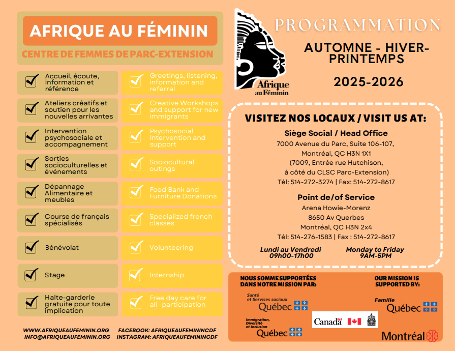 Le calendrier des activités